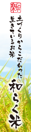 熊本県小国産 土づくりからこだわった生きている米、和らく米